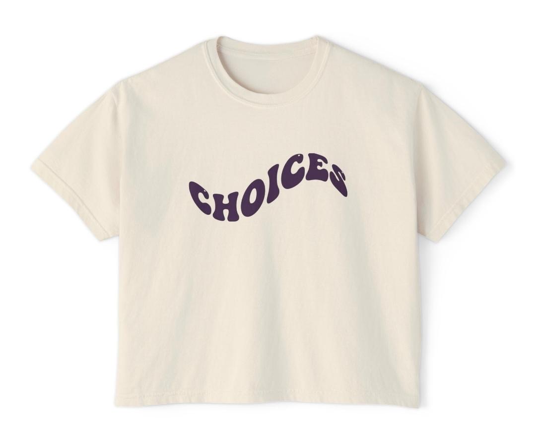 Cream crop tee, front